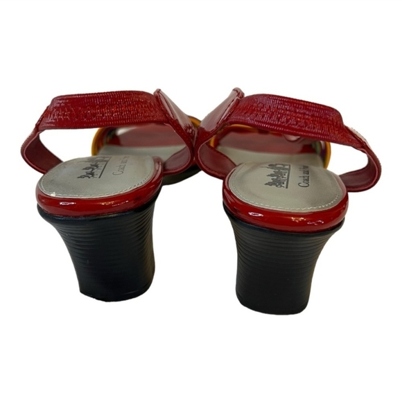 Red Patent Leather Women's Shoes with Rainbow Bow - Picture 2 of 5